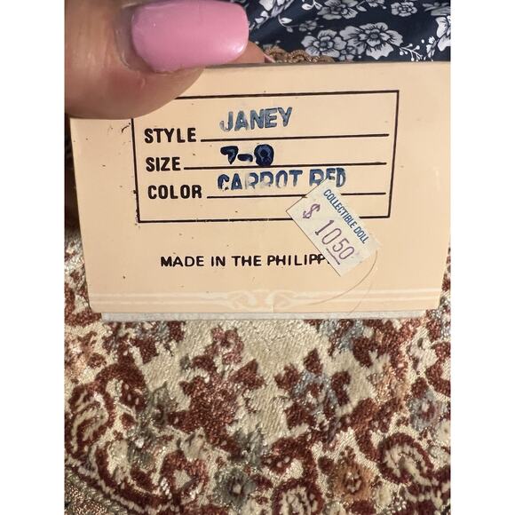 Hand Styled Doll Wigs By Global Dolls Model Janey Size 7-8 Color Carrot Red - Picture 10 of 12